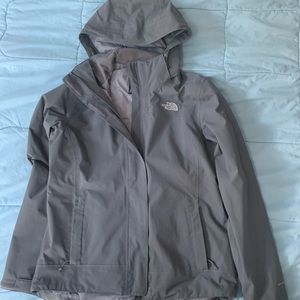 Grey North Face Rain Coat